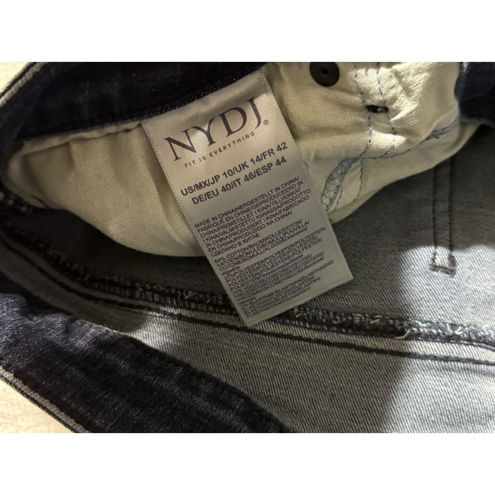 NYDJ Jeans Womens 10 Blue Marilyn Straight Medium Wash Stretch Denim 32x31 - Picture 6 of 9